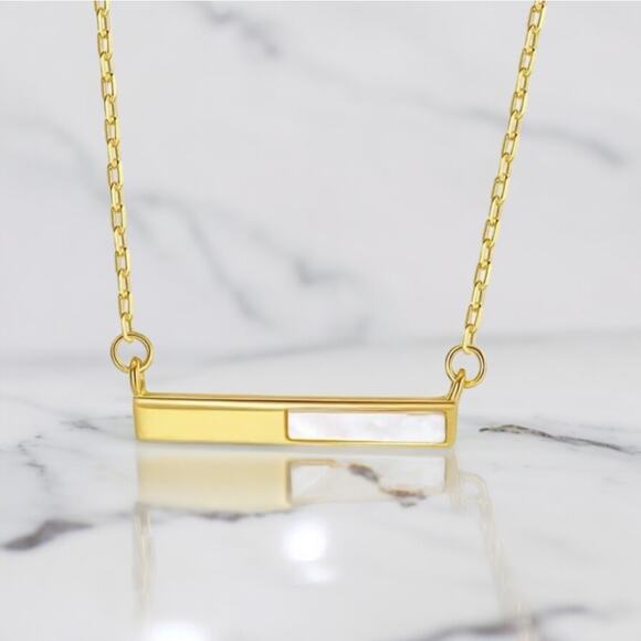 NEW 18K yellow gold plated over sterling sea shell chain necklace jewelry B20B - Picture 3 of 4